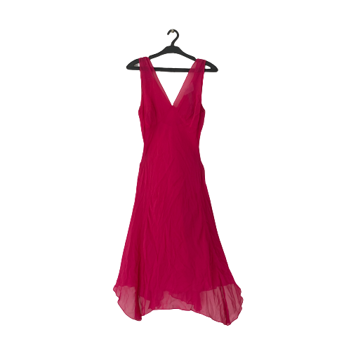 Warehouse Hot Pink Chiffon Dress