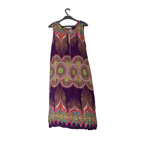 Purple Printed Long Dress