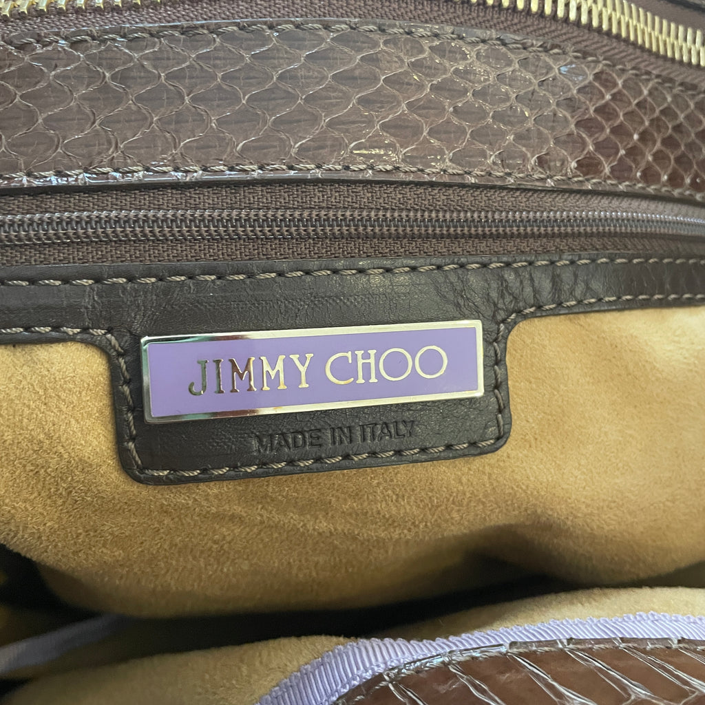 Jimmy Choo Cognac Brown Suede & Water Trim 'Alex' Bag | Pre Loved |