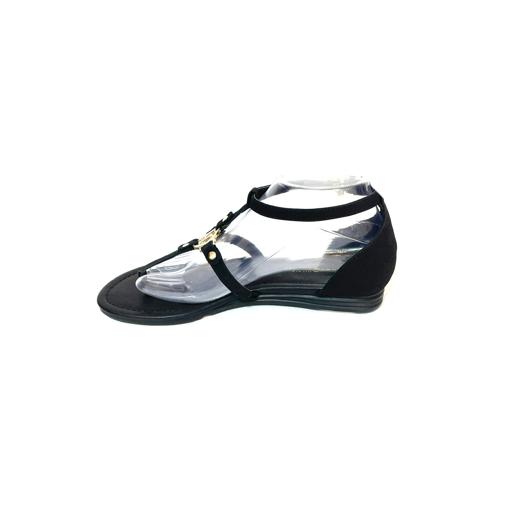 Tommy Hilfiger Black Thong Logo Sandals | Like New |
