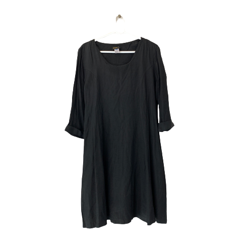 Reina Long-Sleeved Black Dress