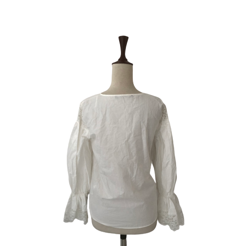 ZARA White Lace V-Neck Top | Brand New |