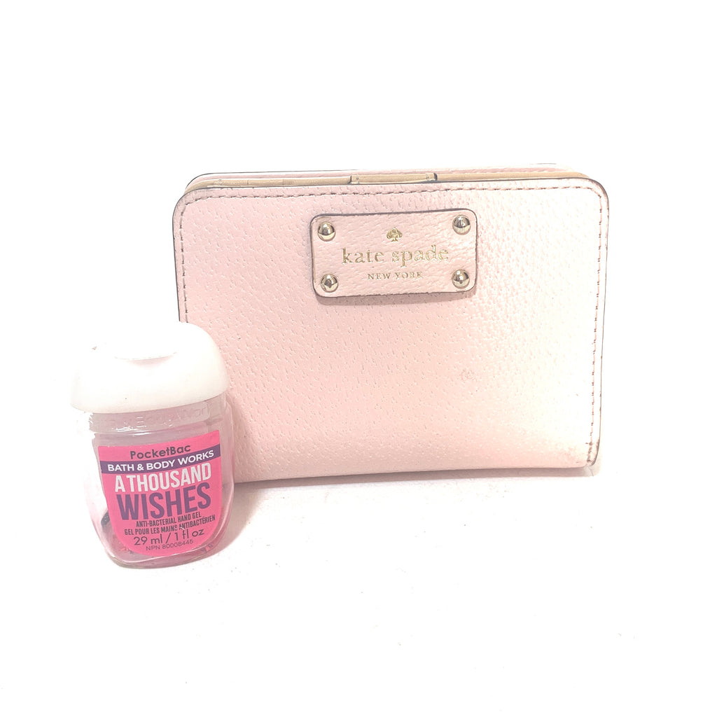 Kate Spade Light Pink Leather Bi-Fold Wallet | Pre Loved |