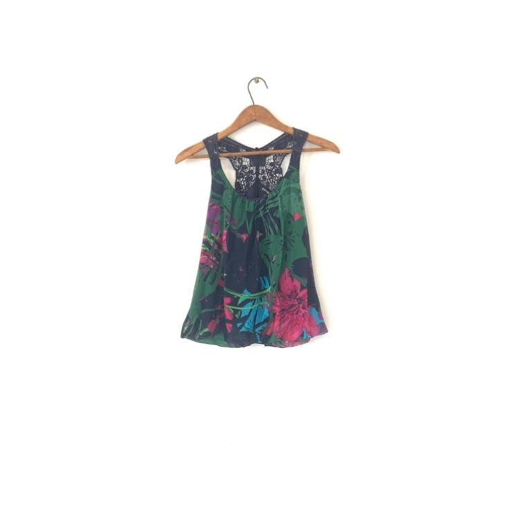 Express Sleeveless Printed Multi-Coloured Top | Gently Used |