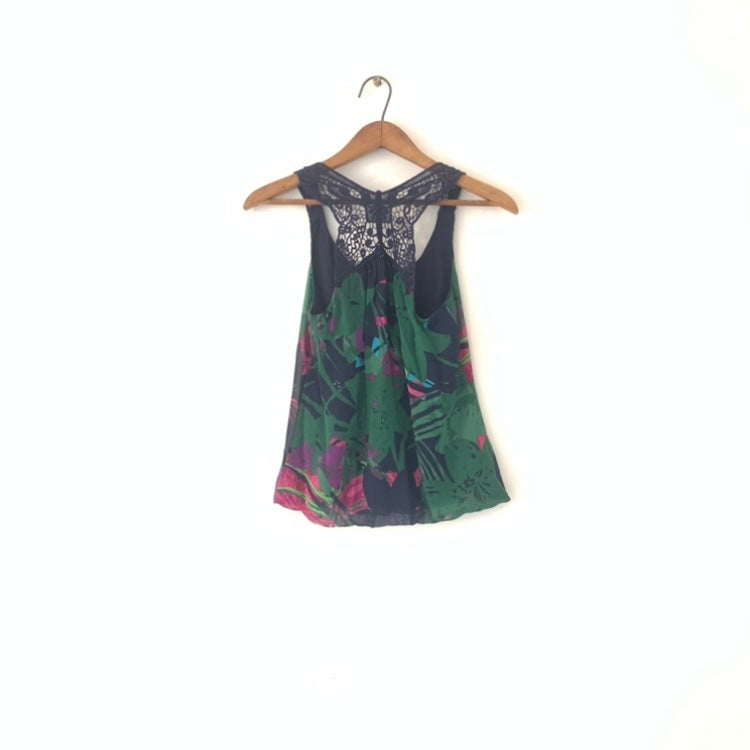 Express Sleeveless Printed Multi-Coloured Top | Gently Used |