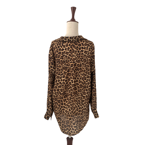 ZARA Cheetah Print Collared Shirt | Gently Used |
