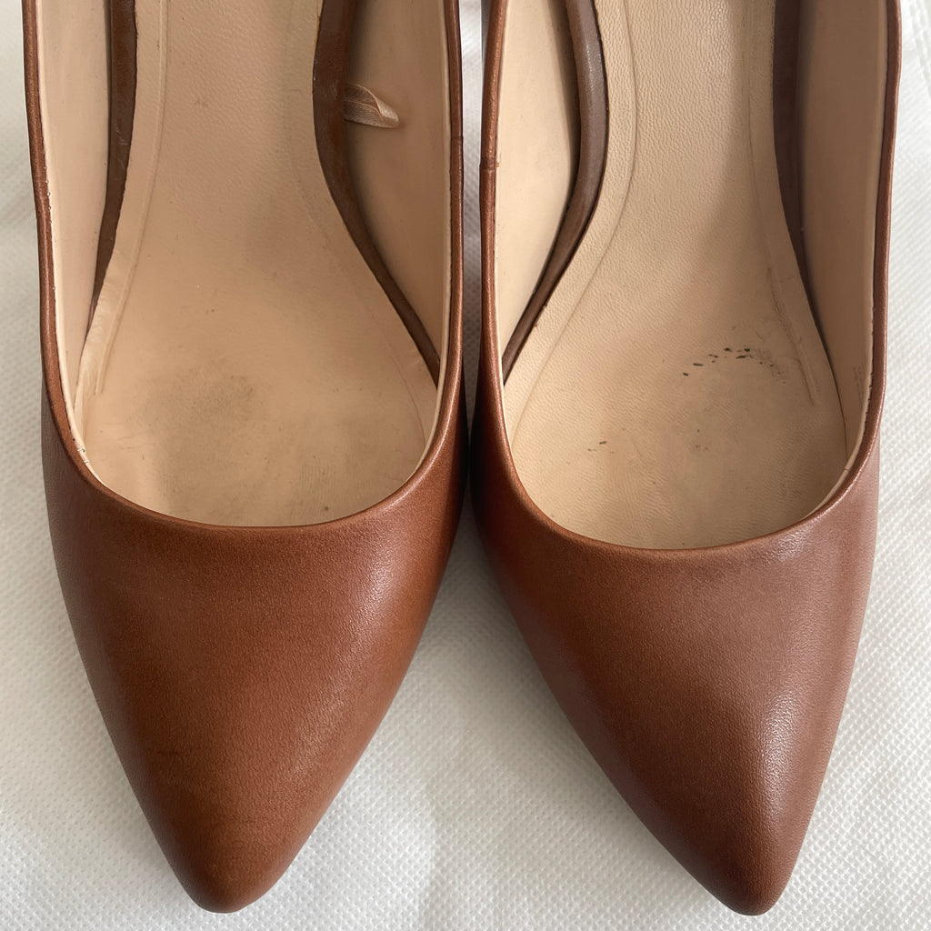 Mango Tan Pointed Pumps | Pre Loved |