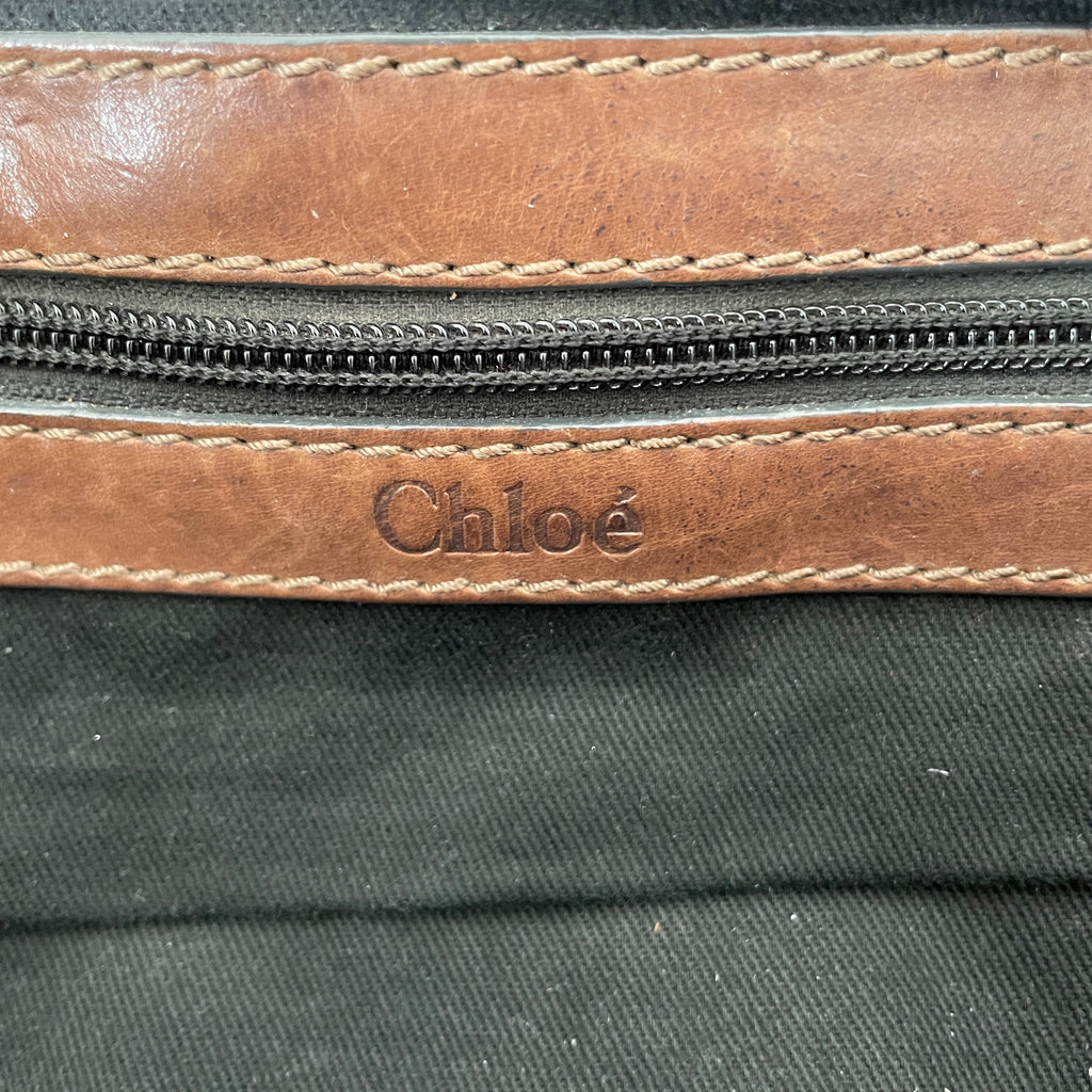 Chloe Metallic & Tan Pebbled Leather Tote | Pre Loved |