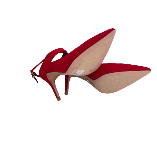 Faith Red Suede Pointed Strappy Pumps | Brand New |