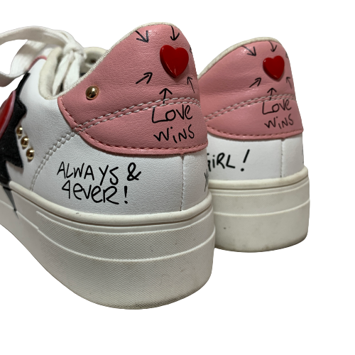 ALDO Graffiti White Sneakers | Pre Loved |