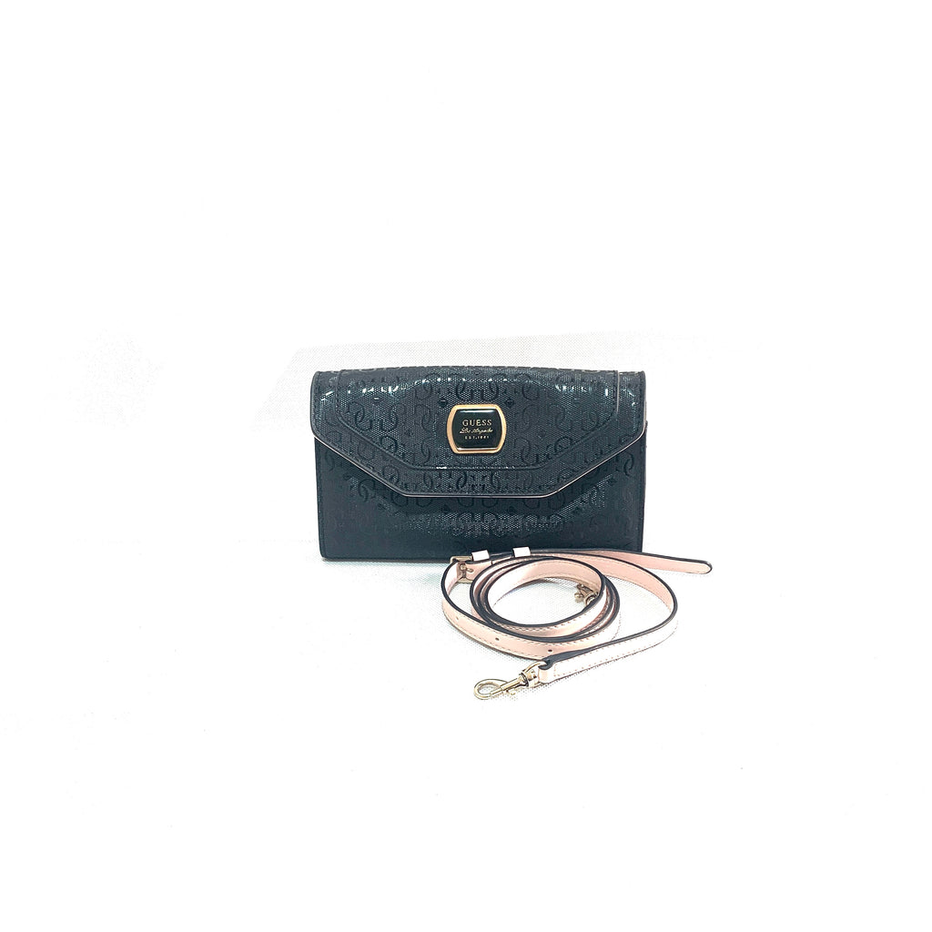 Guess Black Monogram Wallet-on-Chain | Gently Used |