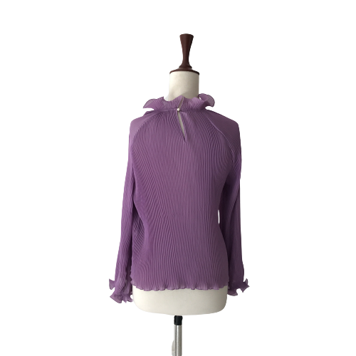 ZARA Purple Pleated Ruffle Shirt | Gently Used |