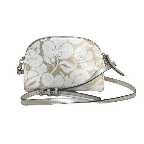 Kate Spade Silver & White Printed Leather Crossbody Bag | Gently Used |