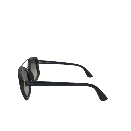 Prada SPR24R Black with Gold Bar Sunglasses | Pre Loved |