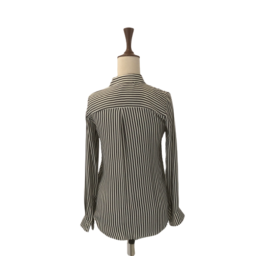 H&M Black & White Striped Collared Shirt | Gently Used |