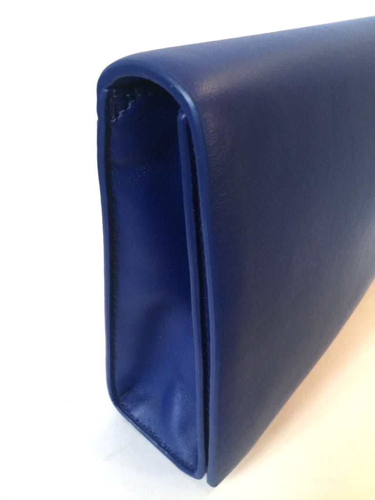 DKNY 'Heavy Nappa Leather' Cobalt Blue Clutch | Brand New | - Secret Stash
