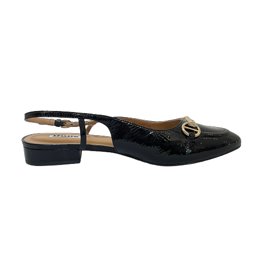 DUNE Black Patent 'Cambria' Sling-Back Mules | Brand New |