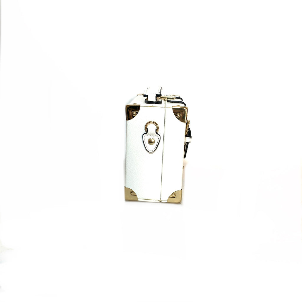ALDO White & Beige Jute Box Bag | Gently Used |