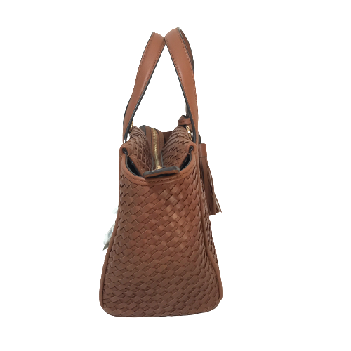 Tory Burch Tan Leather 'THEA' Woven Mini Slouchy Satchel | Brand New |