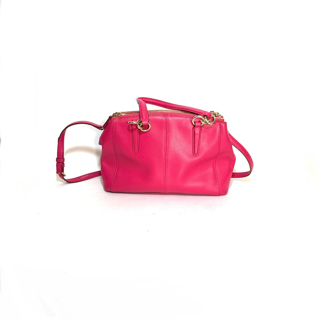 Coach Pink Pebbled Leather Double Zip Cross Body Bag | Gently Used |