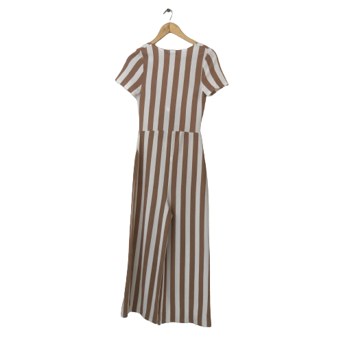 Pretty Little Thing Beige and White Jumpsuit | Gently Used |