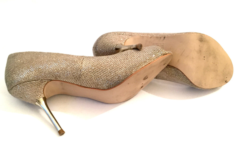 Carvela by Kurt Geiger Glitter Peep-Toe Heels | Gently Used | - Secret Stash