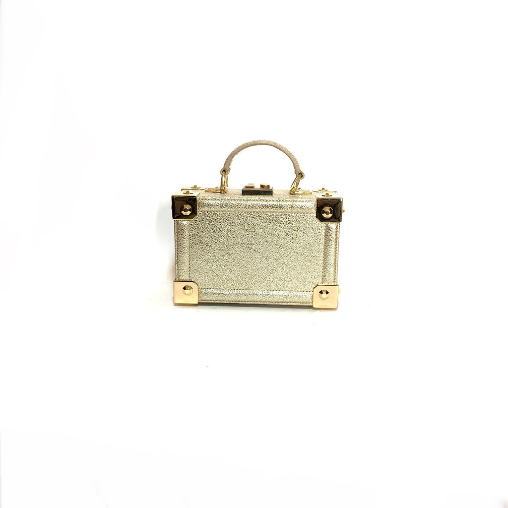 Charles & Keith Gold Metallic Box Bag | Gently Used |