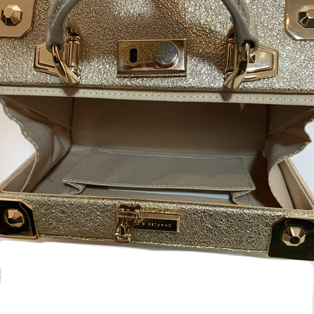 Charles & Keith Gold Metallic Box Bag | Gently Used |