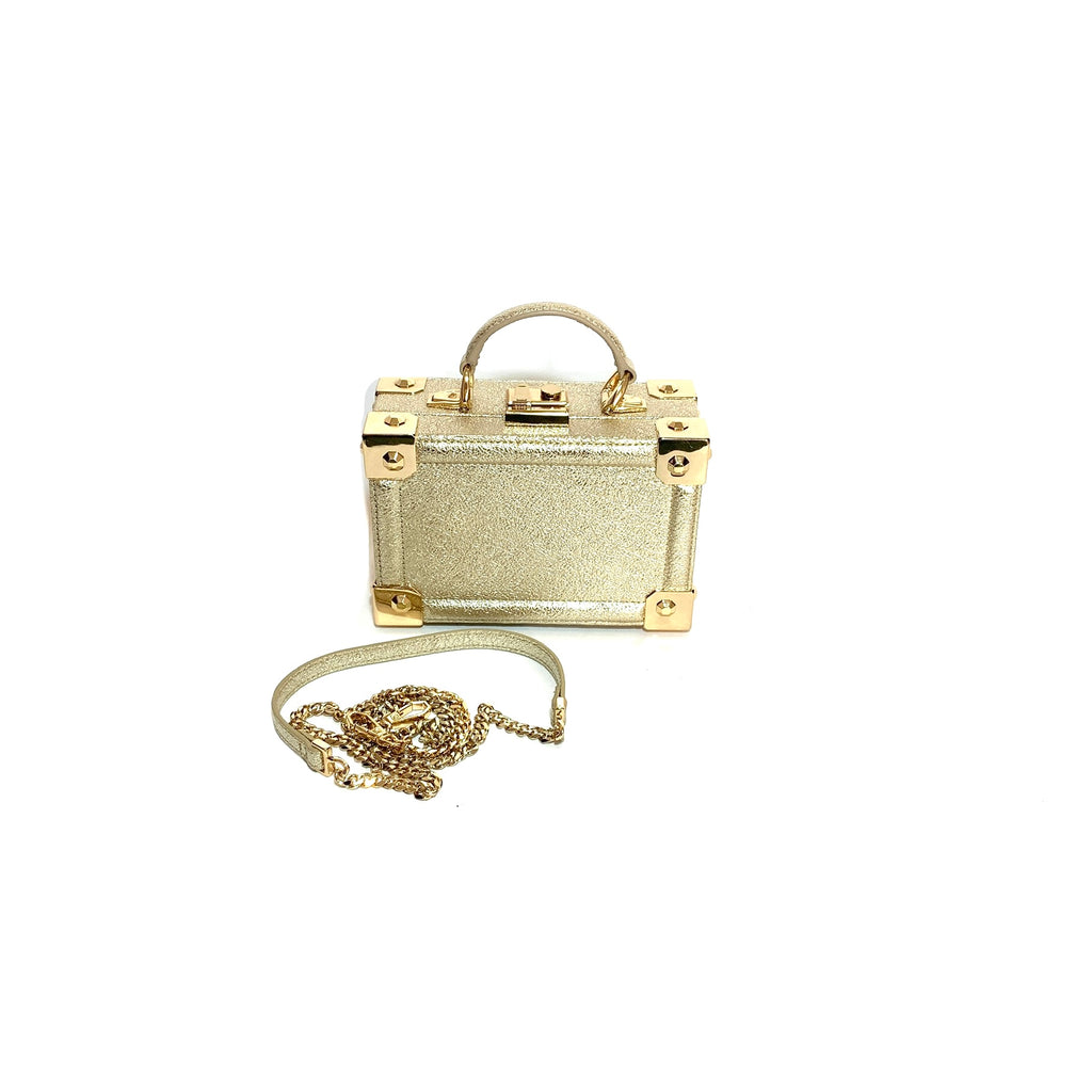 Charles & Keith Gold Metallic Box Bag | Gently Used |
