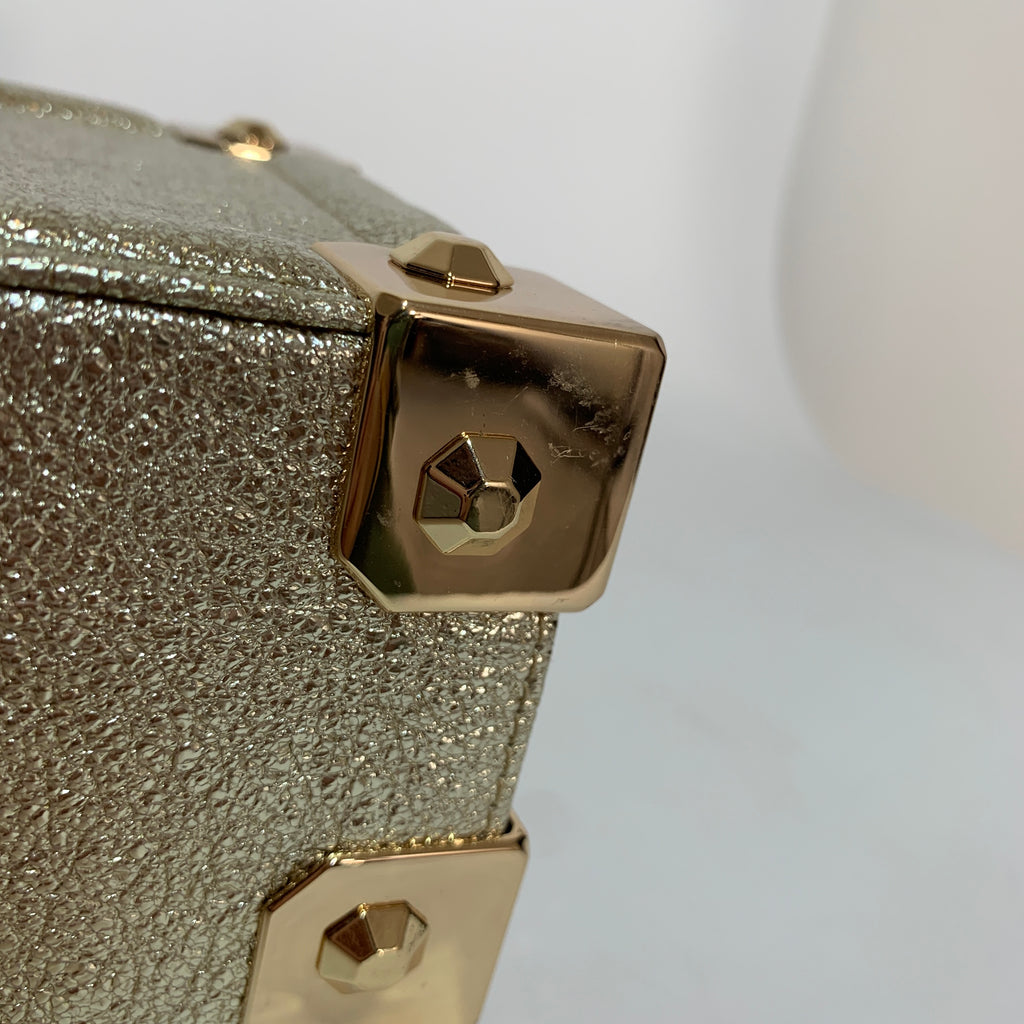 Charles & Keith Gold Metallic Box Bag | Gently Used |