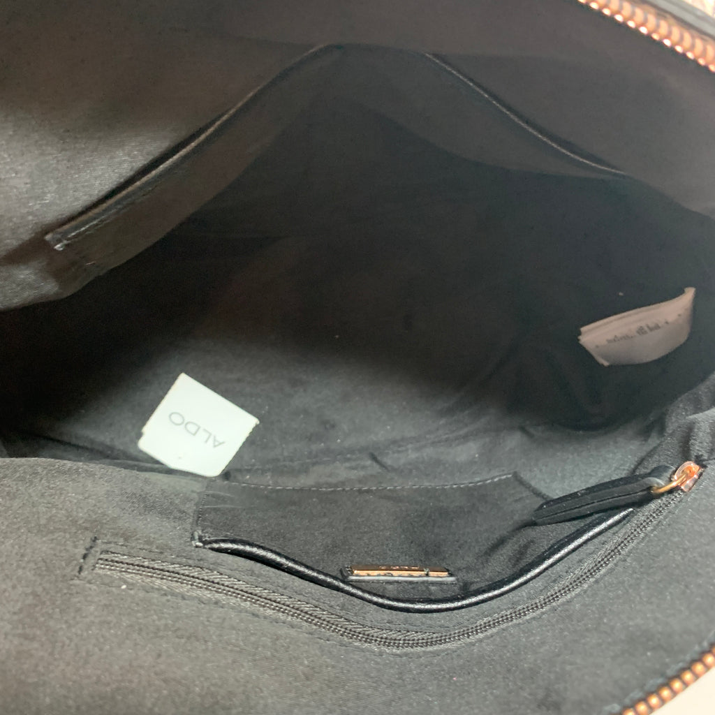 ALDO Black & Snakeskin Dome Tote | Gently Used |
