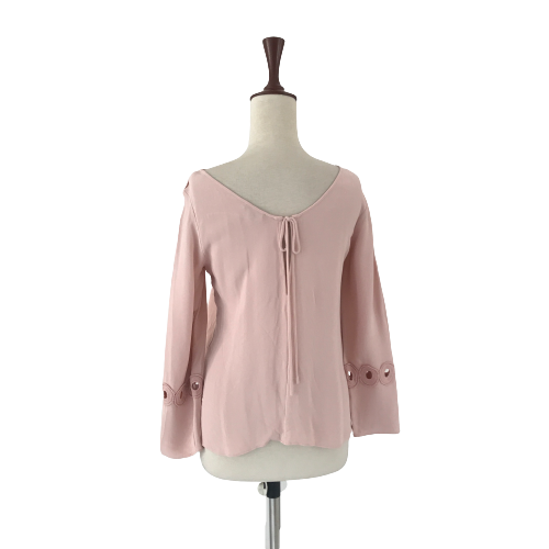 Massimo Dutti Light Pink Lace Cut-out Blouse | Gently Used |
