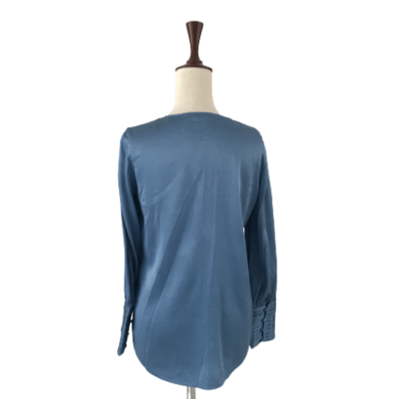 Massimo Dutti Blue Satin Blouse | Pre Loved |