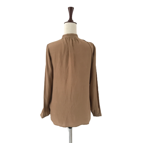 Massimo Dutti Light Brown Satin Blouse | Gently Used |