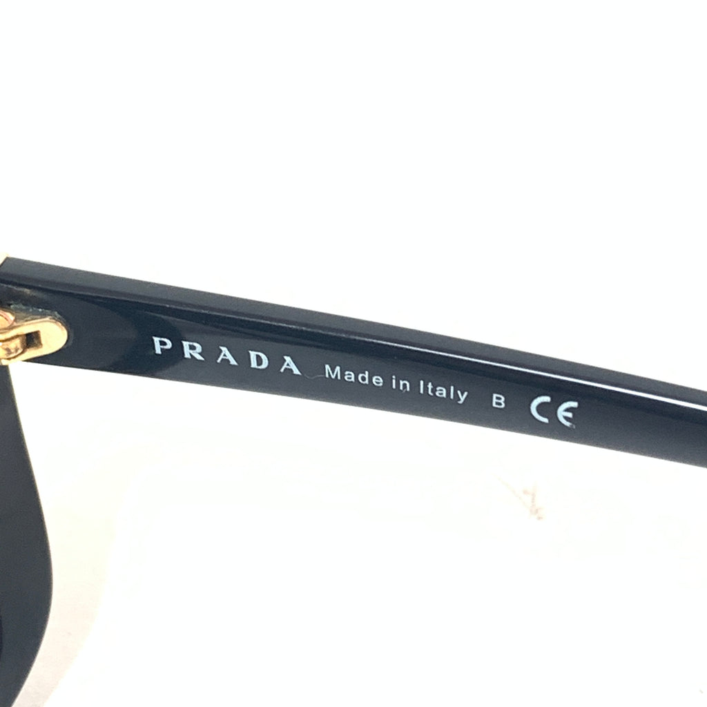 Prada SPR24R Black with Gold Bar Sunglasses | Pre Loved |