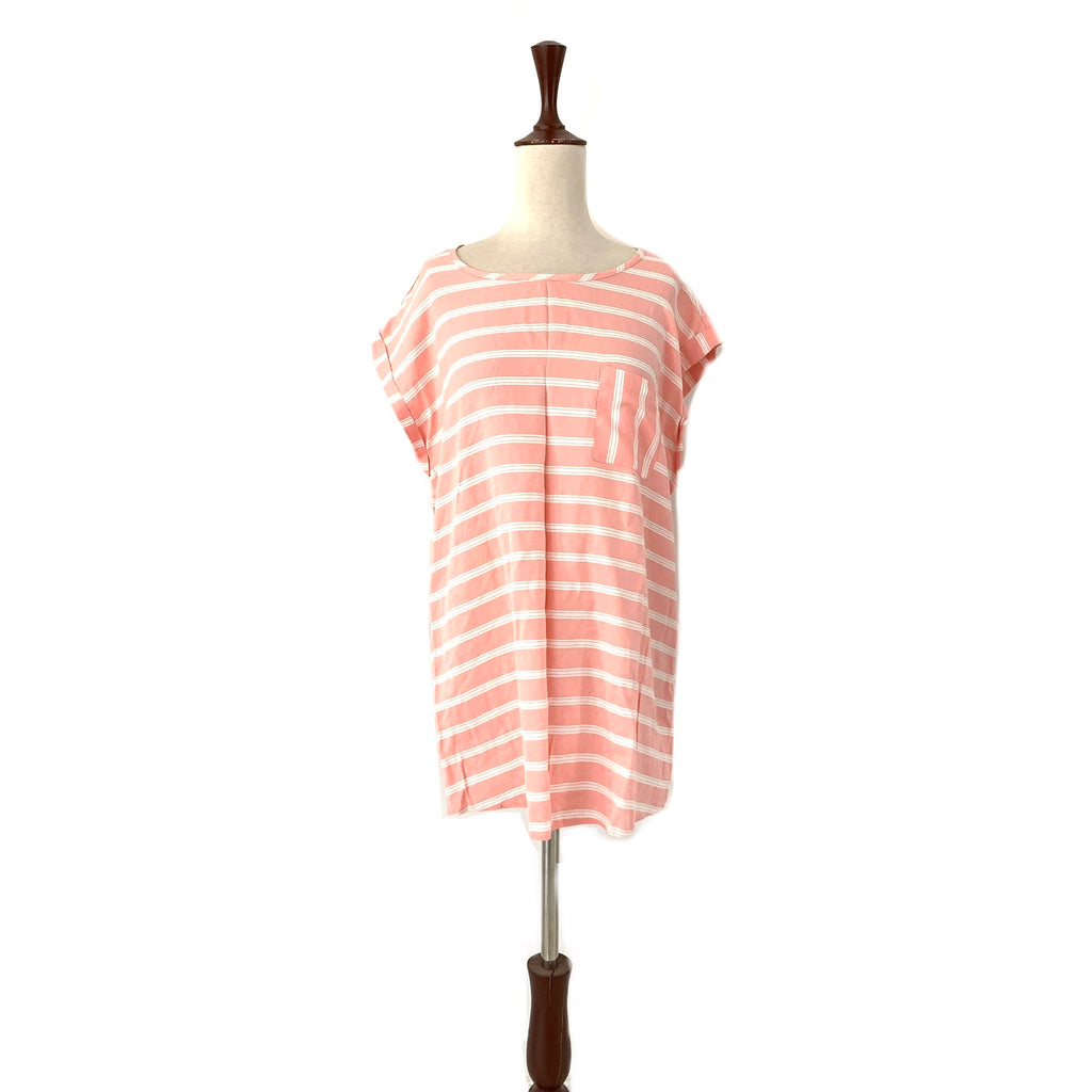 George Pink & White Striped Long Top | Gently Used |