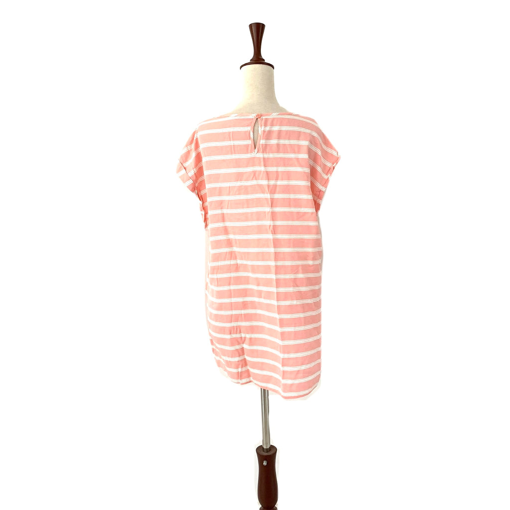 George Pink & White Striped Long Top | Gently Used |