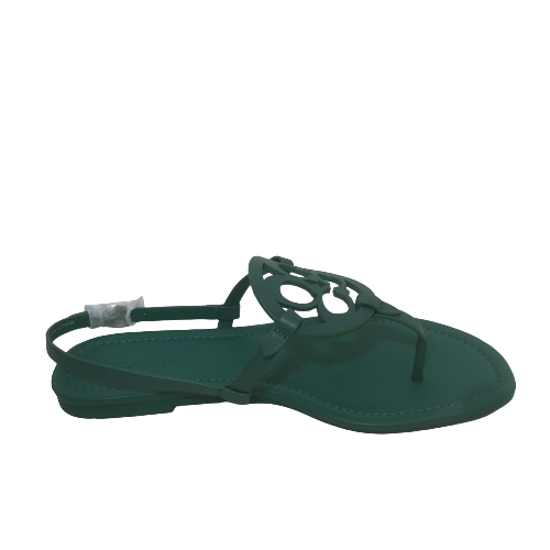 Coach Green 'Jaci' Leather Sandals | Brand New |