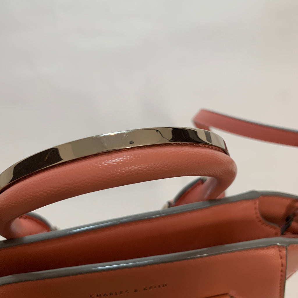 Charles & Keith Pink Satchel | Pre Loved |