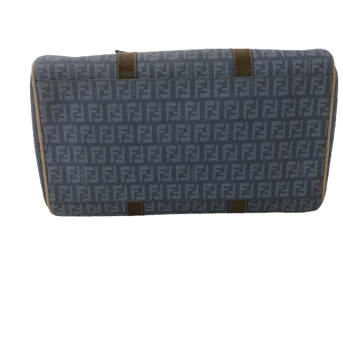 Fendi Blue and Brown Monogram Denim & Leather Tote | Pre Loved |