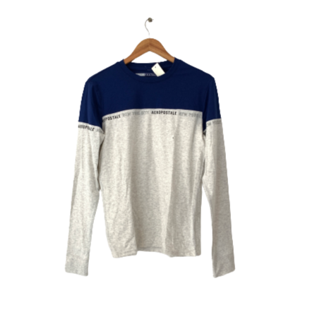Aeropostale Men's Blue & Grey T-Shirt | Brand New |