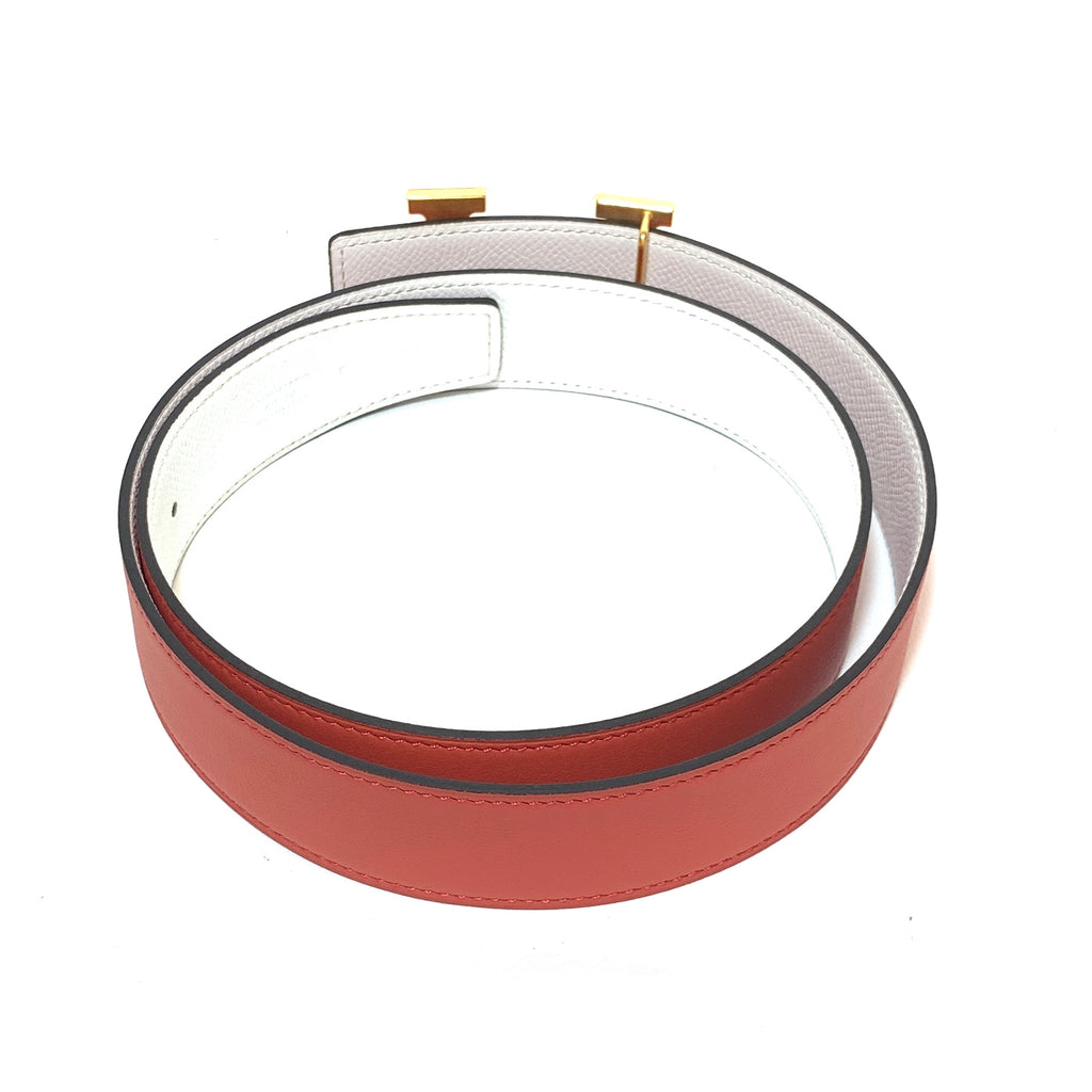 Hermes Orange Leather Women's Reversible Belt | Brand New |