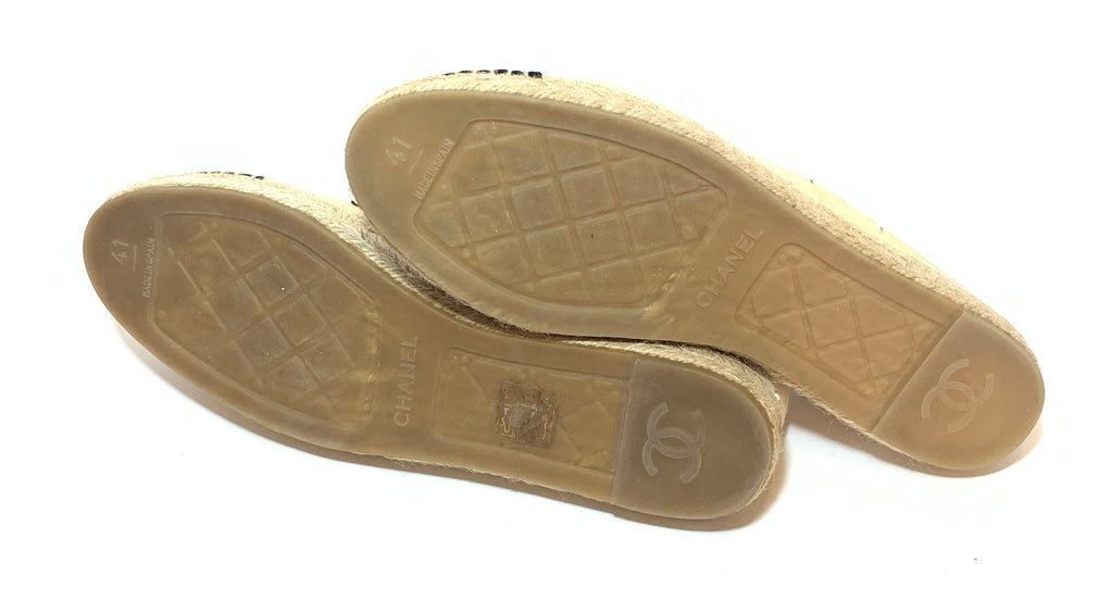 Chanel Beige Suede Pearl Suede Espadrilles | Gently Used |