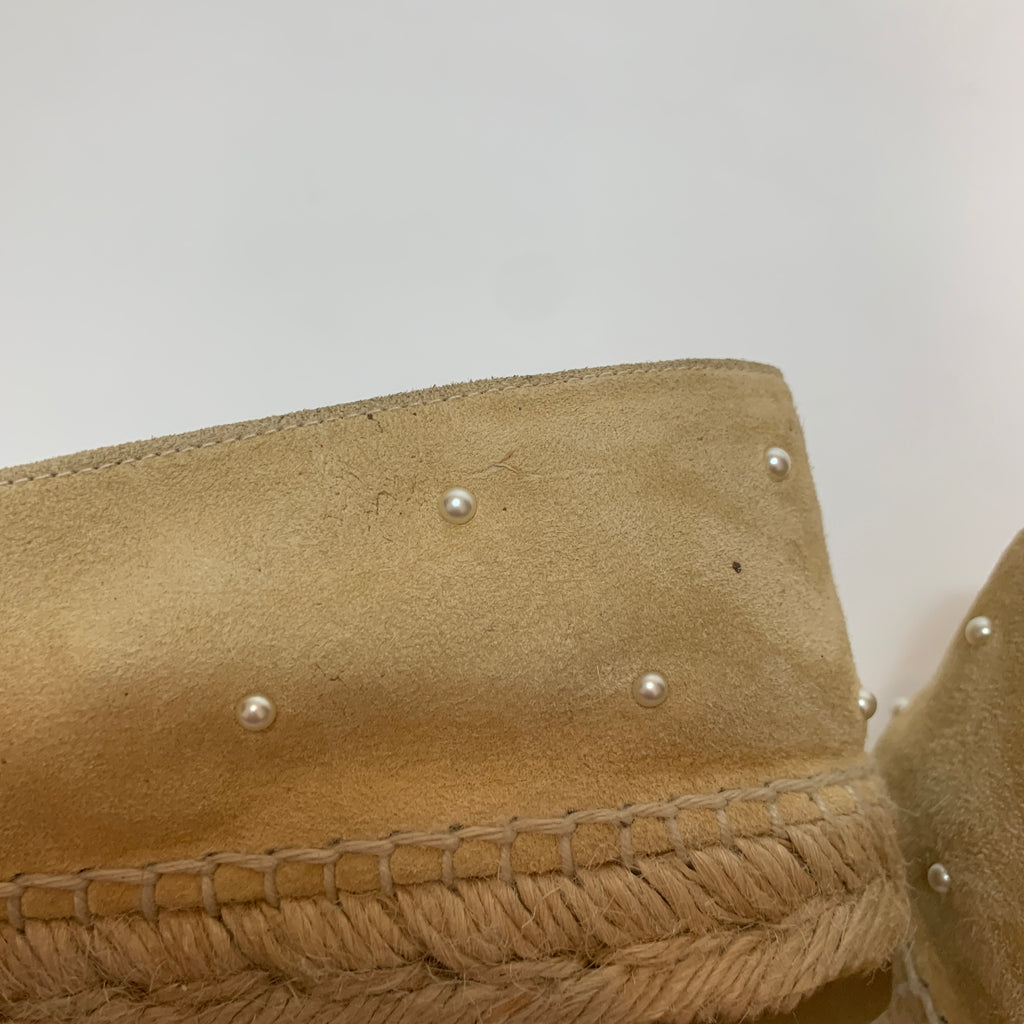 Chanel Beige Suede Pearl Suede Espadrilles | Gently Used |