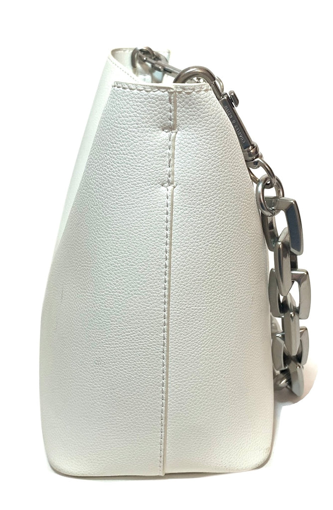 Charles & Keith White Silver Chain Shoulder Bag | Gently Used |