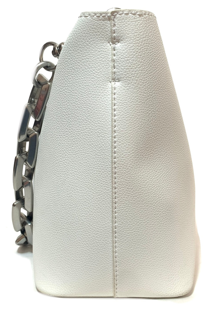 Charles & Keith White Silver Chain Shoulder Bag | Gently Used |