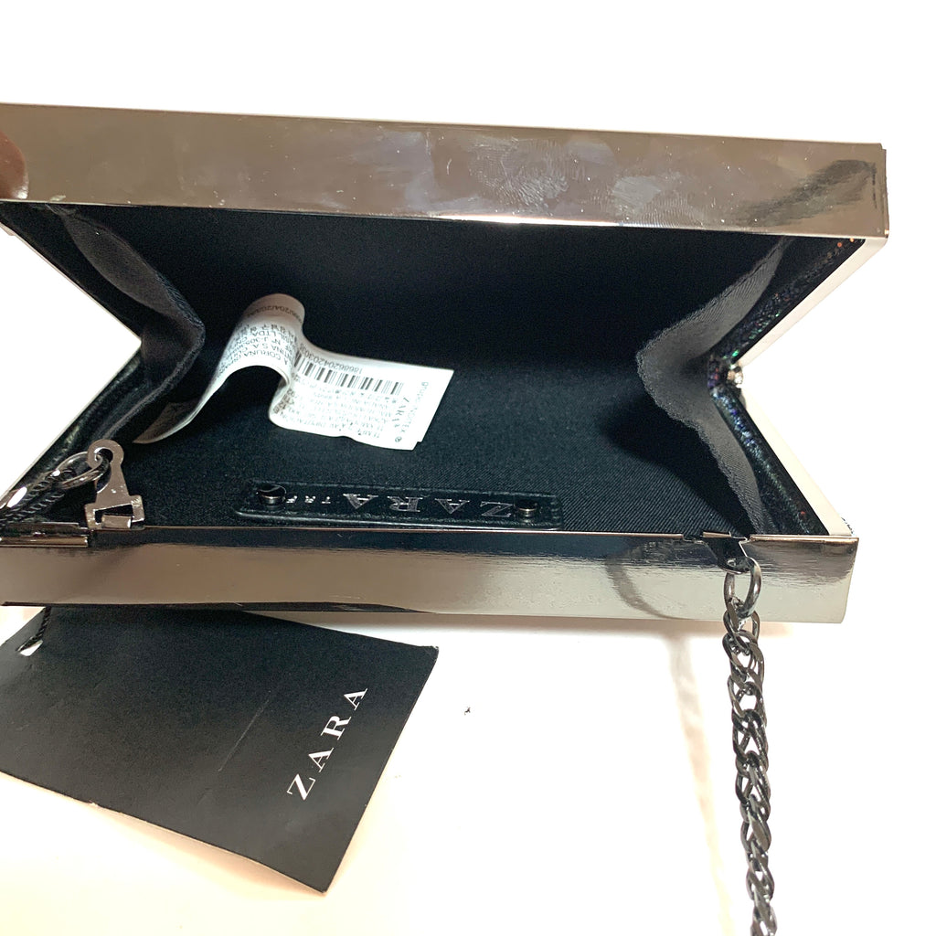 ZARA Glitter Box Clutch | Brand New |