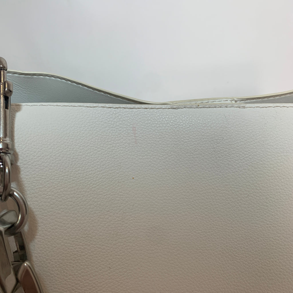 Charles & Keith White Silver Chain Shoulder Bag | Gently Used |
