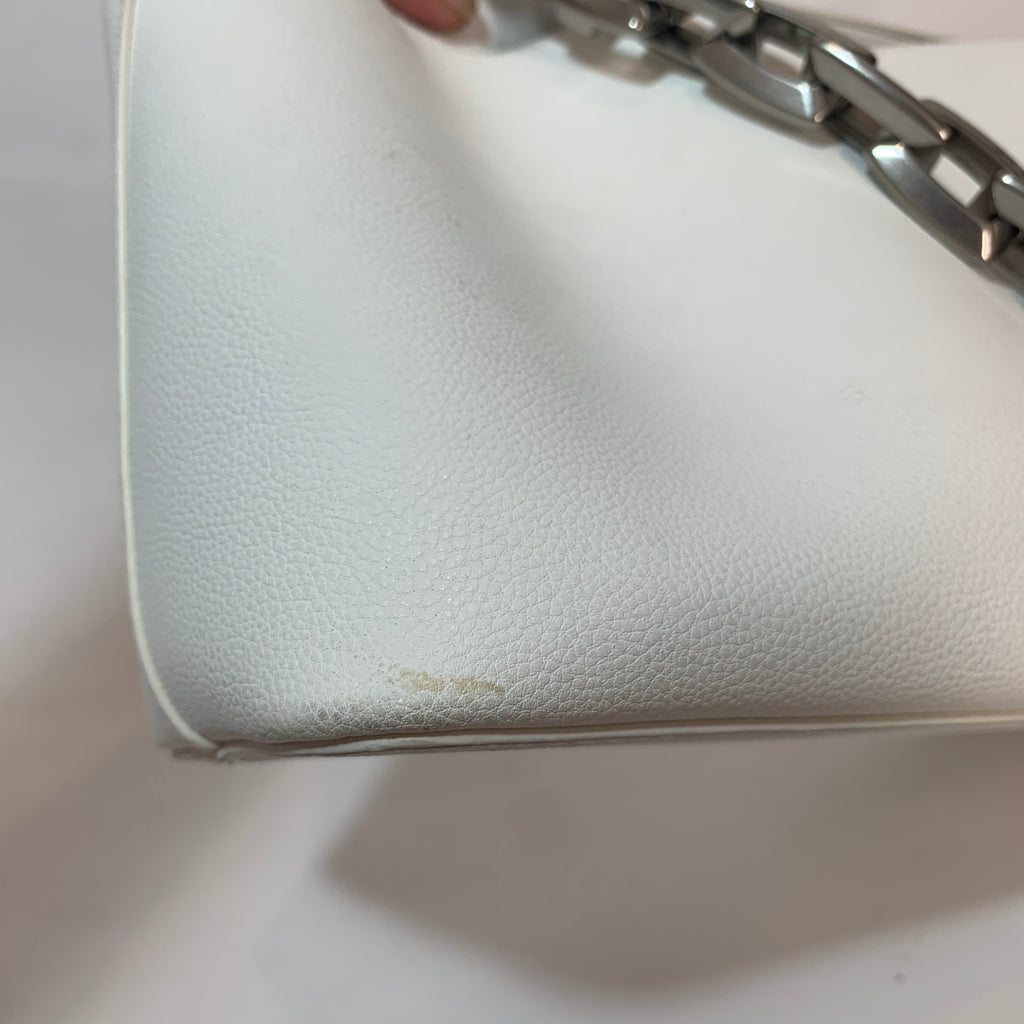 Charles & Keith White Silver Chain Shoulder Bag | Gently Used |