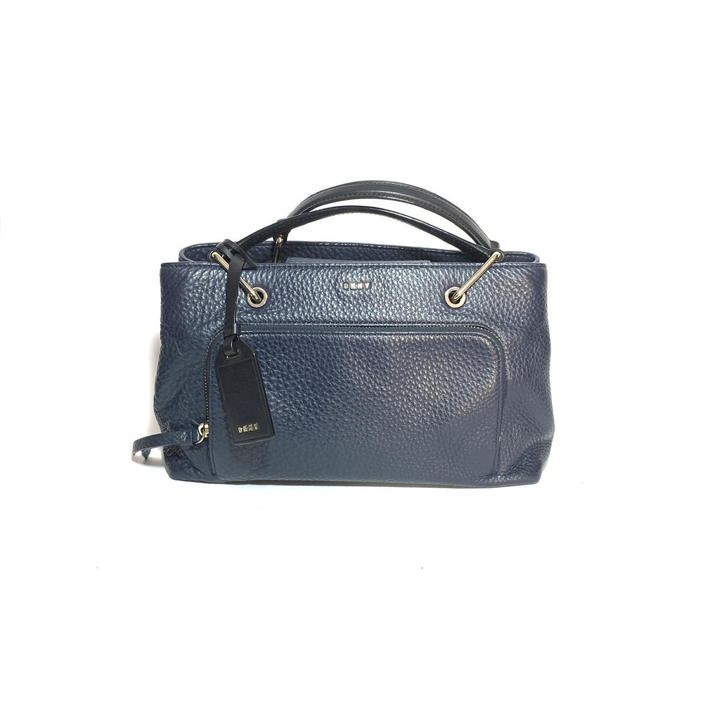 DKNY Navy Blue Pebbled Leather Tote | Pre Loved |